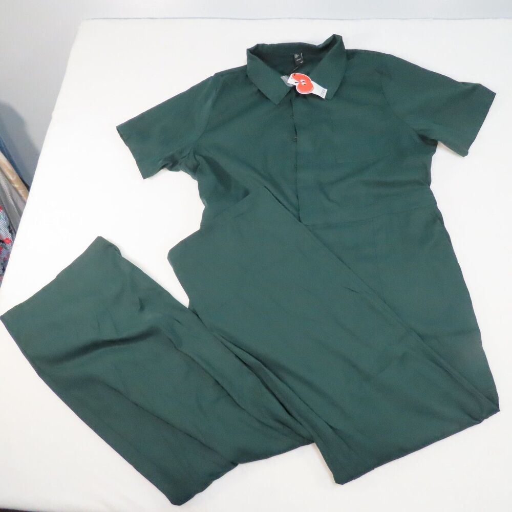 CIDER NWT Forest Green Button Down Wide Leg Jumpsuit Women's 2XL ($54.90 orig.)